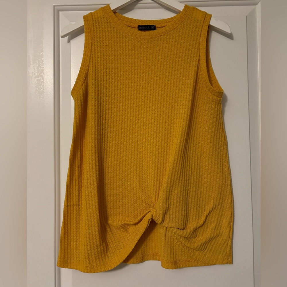 Waffle weave sleeveless top